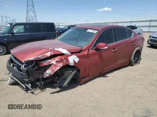 2015 Infiniti Q50 Sport with VIN JN1BV7AP8FM351483, listed as a Copart auction lot 57711695 with 93,546 mi miles and Salvage title. Bid and sale history available at DreamBid. Image 1.