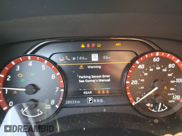 2023 Nissan Frontier Pro-X with VIN 1N6ED1EJ6PN661933, listed as a Copart auction lot 52496135 with 28,533 mi miles and Salvage title. Bid and sale history available at DreamBid. Image 9.
