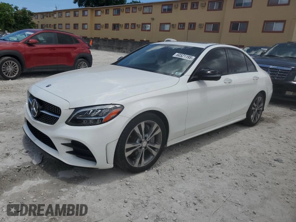 2019 Mercedes-Benz C 300 with VIN 55SWF8DB7KU295023, listed as a Copart auction lot 60521195 with 69,097 mi miles and Salvage title. Bid and sale history available at DreamBid. Image 1.