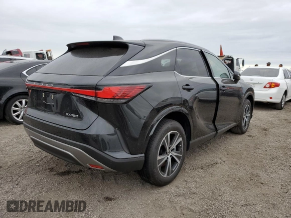 2023 Lexus RX with VIN JTJCHMAA9P2007464, listed as a Copart auction lot 74973084 with Not Provided miles and Non Repairable. Bid and sale history available at carsss.com. Image 3.