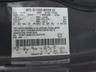 2007 Ford Explorer Eddie Bauer с VIN 1FMEU64EX7UA41639, выставлен на аукционе IAAI как лот 42539231 с пробегом Не указан миль и . История ставок и продаж доступна на DreamBid. Изображение 9.
