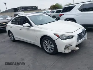 2018 Infiniti Q50 3.0t LUXE with VIN JN1EV7AP8JM364465, listed as a IAAI auction lot 41734191 with 136,869 mi miles. Bid and sale history available at carsss.com. Image 1.
