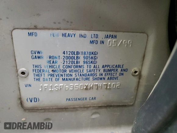 1999 Subaru Forester L with VIN JF1SF6350XH747102, listed as a Copart auction lot 41376465 with 199,771 mi miles and Salvage Title. Bid and sale history available at carsss.com. Image 12.