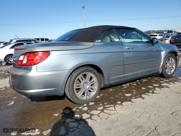 2008 Chrysler Sebring Limited with VIN 1C3LC65M98N193724, listed as a Copart auction lot 75231124 with 186,389 mi miles and Salvage Title. Bid and sale history available at carsss.com. Image 3.