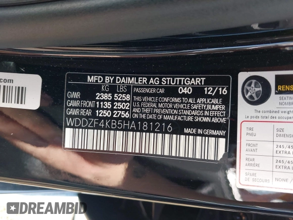 2017 Mercedes-Benz E 300 Luxury с VIN WDDZF4KB5HA181216, выставлен на аукционе IAAI как лот 42576943 с пробегом 105 576 миль миль и . История ставок и продаж доступна на DreamBid. Изображение 9.