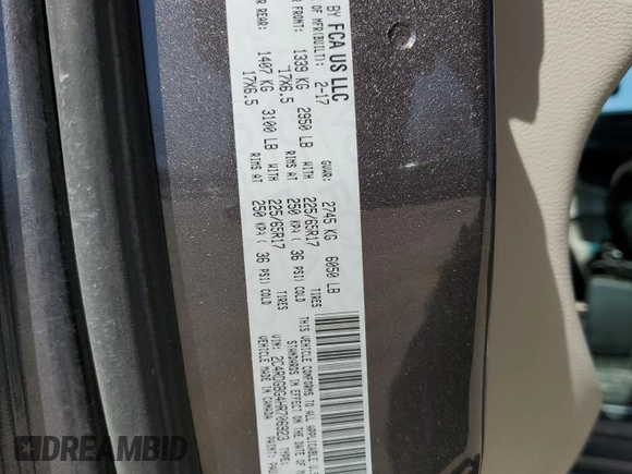 2017 Dodge Grand Caravan SE Plus with VIN 2C4RDGBG4HR706923, listed as a Copart auction lot 48041085 with 157,704 mi miles and Salvage Title. Bid and sale history available at DreamBid. Image 13.