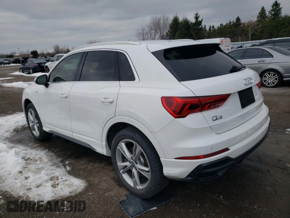 2020 Audi Q3 S line Prestige with VIN WA1FECF31L1119652, listed as a Copart auction lot 83328924 with 36,526 mi miles and Non Repairable. Bid and sale history available at carsss.com. Image 2.
