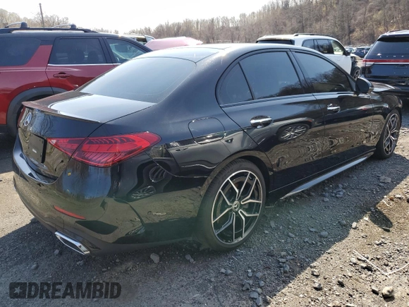 2024 Mercedes-Benz C 300 with VIN W1KAF4GBXRR231973, listed as a Copart auction lot 53315435 with 3,291 mi miles and Salvage Title. Bid and sale history available at carsss.com. Image 3.