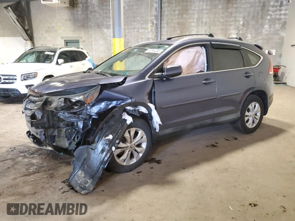2013 Honda CR-V EX-L z VIN 2HKRM4H74DH601098, wystawiony jako Copart lot #50344245 z przebiegiem Nie podano mil oraz Szkody całkowita. Historia ofert i sprzedaży dostępna na DreamBid. Obrazek 1.