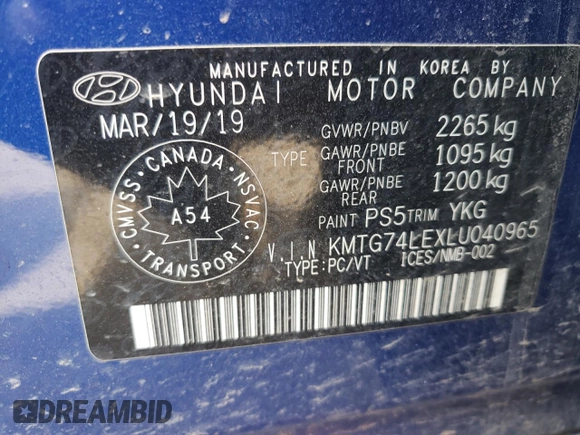 2020 Genesis G70 Advanced with VIN KMTG74LEXLU040965, listed as a Copart auction lot 55056995 with 128,300 mi miles and Salvage Title. Bid and sale history available at DreamBid. Image 12.