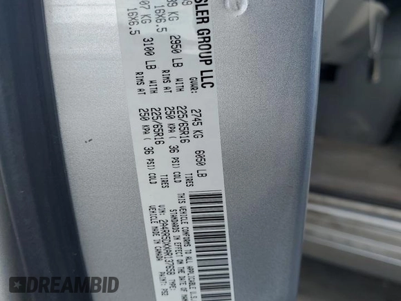 2010 Chrysler Town & Country Touring with VIN 2A4RR5DXXAR137658, listed as a Copart auction lot 72443994 with 101,934 mi miles and Salvage Title. Bid and sale history available at DreamBid. Image 12.