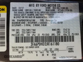 2018 Ford Fusion SE with VIN 3FA6P0HD2JR161180, listed as a Copart auction lot 65741655 with 152,972 mi miles and Clean title. Bid and sale history available at DreamBid. Image 12.