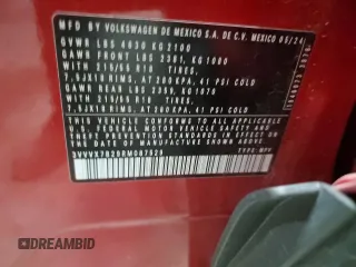 2024 Volkswagen Taos SE z VIN 3VVVX7B29RM087529, wystawiony jako Copart lot #50750745 z przebiegiem 6 936 mil mil oraz Szkoda całkowita • Salvage title. Historia ofert i sprzedaży dostępna na DreamBid. Obrazek 13.