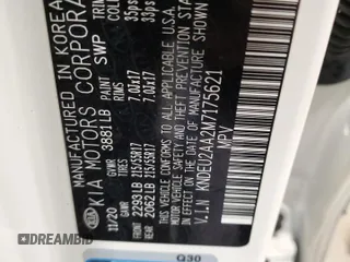 2021 Kia Seltos S z VIN KNDEU2AA2M7175621, wystawiony jako Copart lot #53785735 z przebiegiem 25 636 mil mil oraz Szkoda całkowita • Salvage title. Historia ofert i sprzedaży dostępna na DreamBid. Obrazek 14.