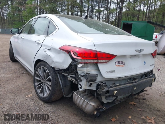 2015 Hyundai Genesis 3.8L z VIN KMHGN4JEXFU037569, wystawiony jako IAAI lot #41957191 z przebiegiem 45 242 mil mil oraz . Historia ofert i sprzedaży dostępna na DreamBid. Obrazek 3.