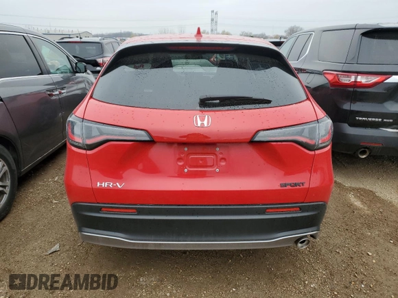 2024 Honda HR-V Sport with VIN 3CZRZ2H59RM763213, listed as a Copart auction lot 52388375 with 65,860 mi miles and Salvage title. Bid and sale history available at DreamBid. Image 6.