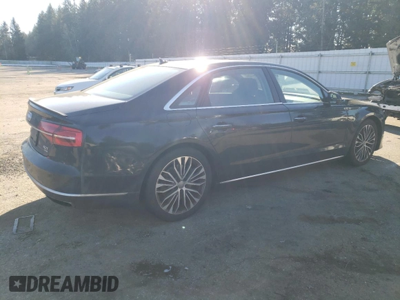 2015 Audi A8 L 4.0T with VIN WAU32AFD5FN020597, listed as a Copart auction lot 45221125 with 103,637 mi miles and Clean Title. Bid and sale history available at carsss.com. Image 3.