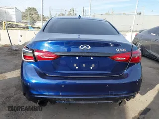 2021 Infiniti Q50 Red Sport 400 with VIN JN1FV7DPXMM850652, listed as a IAAI auction lot 41252436 with 48,380 mi miles and . Bid and sale history available at DreamBid. Image 16.