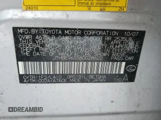 2008 Lexus GS 350 with VIN JTHBE96S580028622, listed as a Copart auction lot 44801125 with 342,828 mi miles and Salvage Title. Bid and sale history available at carsss.com. Image 12.