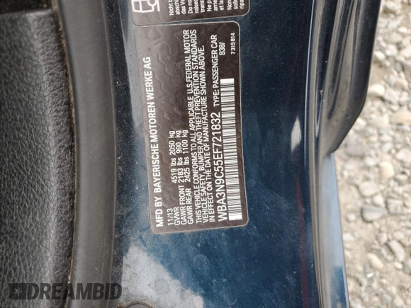 2014 BMW 4 Series 428i xDrive with VIN WBA3N9C55EF721832, listed as a Copart auction lot 62958455 with 118,168 mi miles and Salvage title. Bid and sale history available at DreamBid. Image 12.