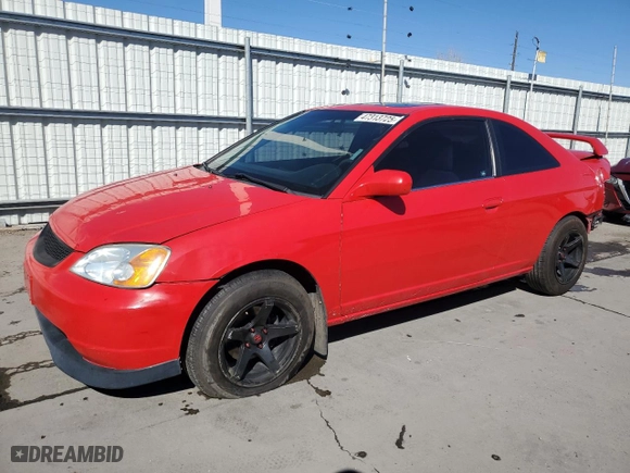2001 Honda Civic EX with VIN 1HGEM21991L006366, listed as a Copart auction lot 47313725 with 203,351 mi miles and Salvage Title. Bid and sale history available at carsss.com. Image 1.
