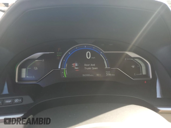2018 Honda Clarity Plug-In Hybrid with VIN JHMZC5F16JC010946, listed as a Copart auction lot 71469454 with 62,400 mi miles and Salvage Title. Bid and sale history available at carsss.com. Image 9.