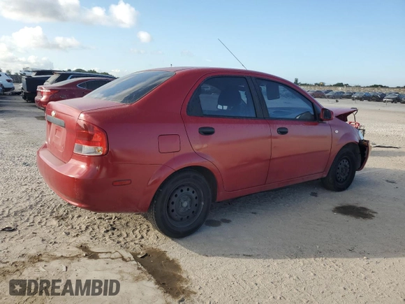 2006 Chevrolet Aveo LS with VIN KL1TD56646B681567, listed as a Copart auction lot 43339015 with 10 mi miles and Salvage title. Bid and sale history available at DreamBid. Image 3.