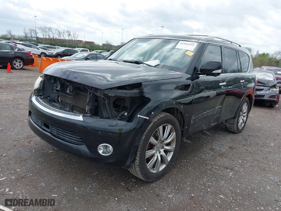 2012 Infiniti QX56 7-passenger with VIN JN8AZ2NEXC9022618, listed as a IAAI auction lot 41905525 with 168,886 mi miles. Bid and sale history available at carsss.com. Image 6.