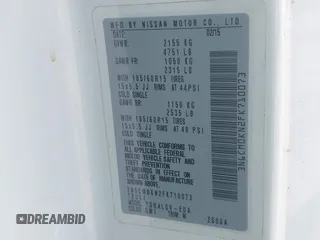 2015 Nissan NV200 SV z VIN 3N6CM0KN2FK710073, wystawiony jako IAAI lot #42267598 z przebiegiem 57 329 mil mil oraz . Historia ofert i sprzedaży dostępna na DreamBid. Obrazek 9.