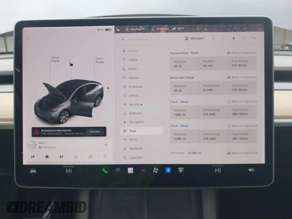 2022 Tesla Model Y Long Range with VIN 7SAYGDEE8NF317482, listed as a IAAI auction lot 41806043 with 32,108 mi miles and . Bid and sale history available at carsss.com. Image 7.