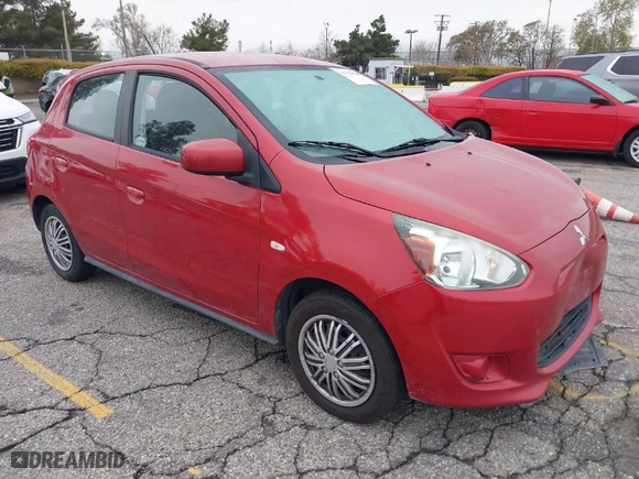 2015 Mitsubishi Mirage DE with VIN ML32A3HJ0FH045392, listed as a IAAI auction lot 41765934 with 61,847 mi miles. Bid and sale history available at carsss.com. Image 1.