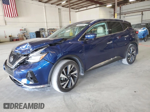 2022 Nissan Murano SL with VIN 5N1AZ2CJ1NC113032, listed as a Copart auction lot 55800465 with 36,868 mi miles and Non Repairable. Bid and sale history available at carsss.com. Image 1.