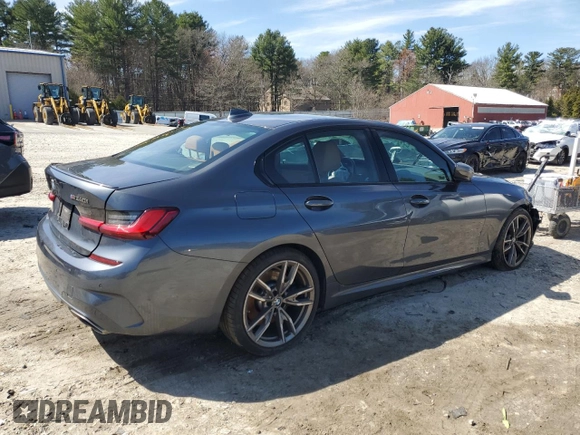 2022 BMW 3 Series M340i xDrive with VIN 3MW5U9J08N8C23040, listed as a Copart auction lot 49421355 with 0 mi miles and Salvage Title. Bid and sale history available at carsss.com. Image 3.