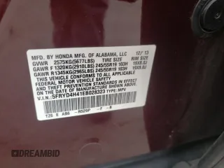 2014 Acura MDX Technology with VIN 5FRYD4H41EB028323, listed as a Copart auction lot 56938365 with Not provided miles and Salvage title. Bid and sale history available at DreamBid. Image 13.