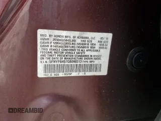 2016 Honda Pilot EX-L z VIN 5FNYF6H57GB090313, wystawiony jako Copart lot #55682815 z przebiegiem Nie podano mil oraz Szkoda całkowita • Salvage title. Historia ofert i sprzedaży dostępna na DreamBid. Obrazek 13.