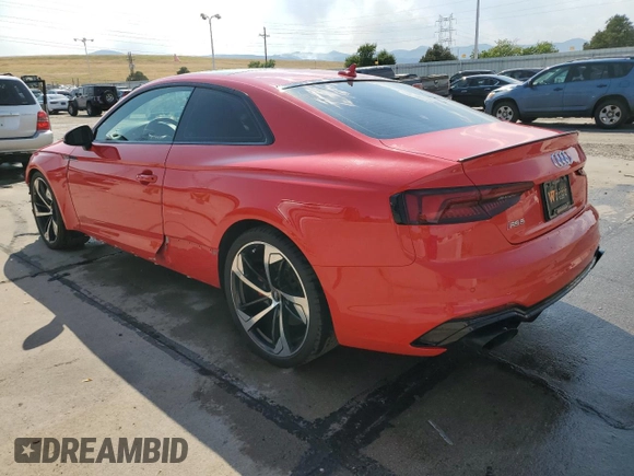 2018 Audi RS 5 z VIN WUAPWAF55JA902504, wystawiony jako Copart lot #66019344 z przebiegiem 32 018 mil mil oraz Szkoda całkowita • Salvage title. Historia ofert i sprzedaży dostępna na DreamBid. Obrazek 2.