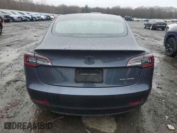 2022 Tesla Model 3 Long Range with VIN 5YJ3E1EB0NF120016, listed as a Copart auction lot 51757835 with 40,030 mi miles and Salvage Title. Bid and sale history available at DreamBid. Image 6.