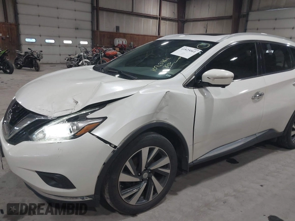 2015 Nissan Murano Platinum with VIN 5N1AZ2MH0FN284971, listed as a IAAI auction lot 41825061 with 108,391 mi miles and . Bid and sale history available at DreamBid. Image 6.