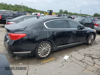 2015 Kia K900 Luxury with VIN KNALW4D40F6021515, listed as a Copart auction lot 67156124 with 99,001 mi miles and Salvage Title. Bid and sale history available at carsss.com. Image 3.