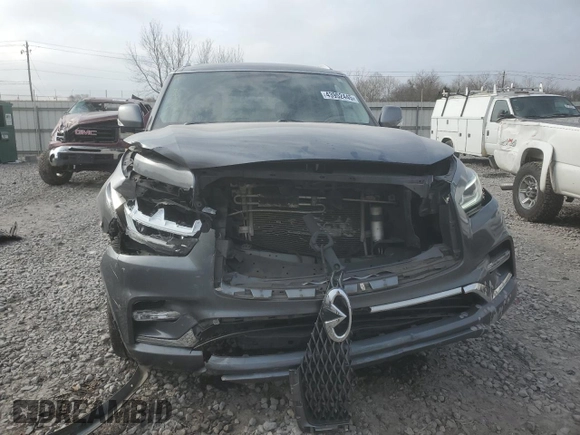2018 Infiniti QX80 with VIN JN8AZ2NE0J9192824, listed as a Copart auction lot 43952445 with 122,085 mi miles and Salvage title. Bid and sale history available at DreamBid. Image 5.