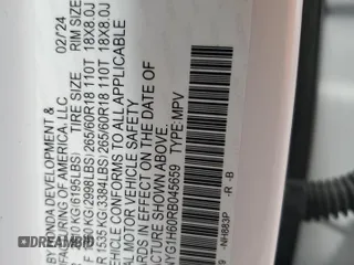 2024 Honda Pilot TrailSport z VIN 5FNYG1H60RB045659, wystawiony jako Copart lot #58575955 z przebiegiem 16 681 mil mil oraz Szkoda całkowita • Salvage title. Historia ofert i sprzedaży dostępna na DreamBid. Obrazek 13.
