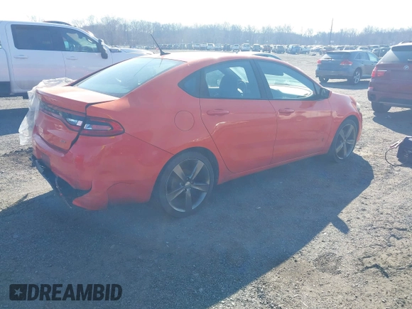 2016 Dodge Dart GT with VIN 1C3CDFEBXGD624717, listed as a IAAI auction lot 41688040 with 119,550 mi miles. Bid and sale history available at carsss.com. Image 4.
