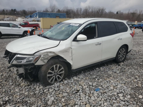 2015 Nissan Pathfinder Platinum with VIN 5N1AR2MMXFC640254, listed as a Copart auction lot 46470045 with 0 mi miles and Salvage Title. Bid and sale history available at carsss.com. Image 1.