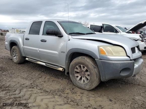 2006 Mitsubishi Raider Duro Cross with VIN 1Z7HC38N76S560403, listed as a Copart auction lot 42801925 with 197423 miles and Salvage Title. Bid and sale history available at carsss.com. Image 4.