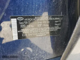2022 Hyundai Sonata SE with VIN 5NPEG4JA8NH141585, listed as a Copart auction lot 42808995 with 56,170 mi miles and Salvage Title. Bid and sale history available at carsss.com. Image 15.