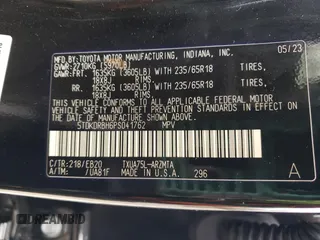 2023 Toyota Highlander L z VIN 5TDKDRBH6PS041762, wystawiony jako Copart lot #54960045 z przebiegiem 27 738 mil mil oraz Szkoda całkowita • Salvage title. Historia ofert i sprzedaży dostępna na DreamBid. Obrazek 13.