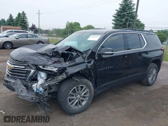 2023 Chevrolet Traverse LT Cloth with VIN 1GNERGKW6PJ220745, listed as a IAAI auction lot 42485387 with 24,715 mi miles and . Bid and sale history available at DreamBid. Image 2.