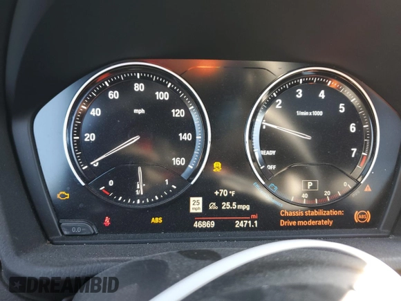 2021 BMW X1 sDrive28i with VIN WBXJG7C03M5T10112, listed as a Copart auction lot 49386695 with 46,869 mi miles and Salvage Title. Bid and sale history available at DreamBid. Image 9.