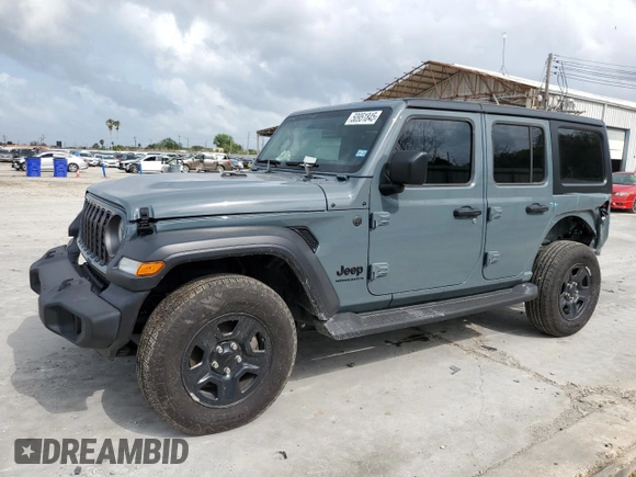 2024 Jeep Wrangler Willys with VIN 1C4PJXDG4RW278583, listed as a Copart auction lot 50951845 with 2,456 mi miles and Salvage Title. Bid and sale history available at carsss.com. Image 1.