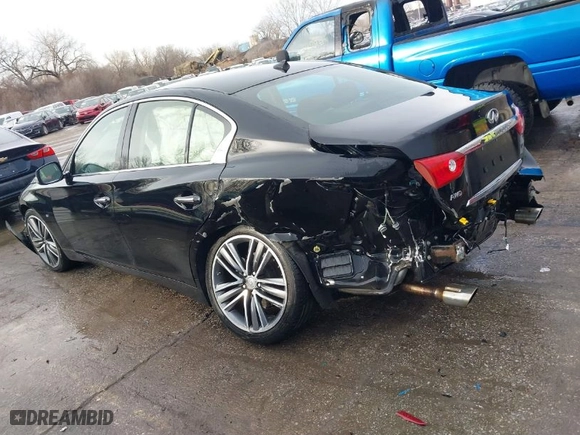 2015 Infiniti Q50 Premium with VIN JN1BV7AR6FM398951, listed as a IAAI auction lot 41635038 with 103,379 mi miles. Bid and sale history available at carsss.com. Image 3.